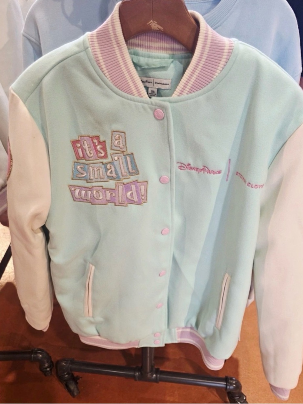 Stoney Clover Lane Mint Green Pink Varsity Jacket